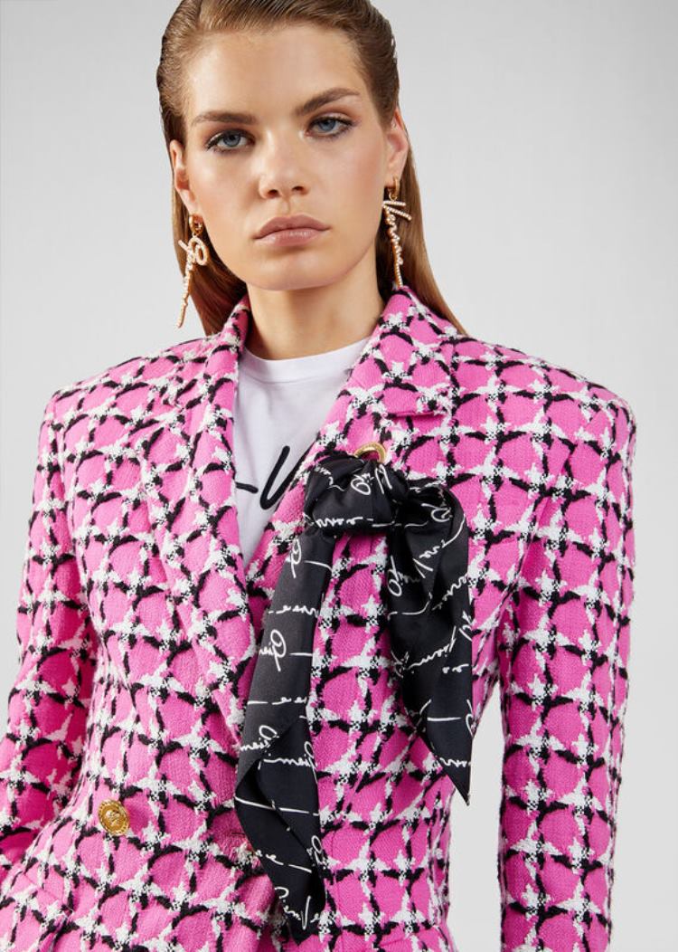 Versace Tweed Blazer Μπλέιζερ γυναικεια ροζ | JRZCM87