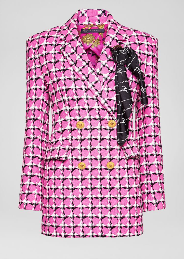 Versace Tweed Blazer Μπλέιζερ γυναικεια ροζ | JRZCM87