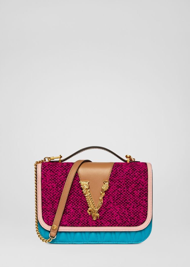 Versace Tweed Virtus Shoulder Bag τσάντεσ ώμου γυναικεια Πολύχρωμο | 7I3BOZG