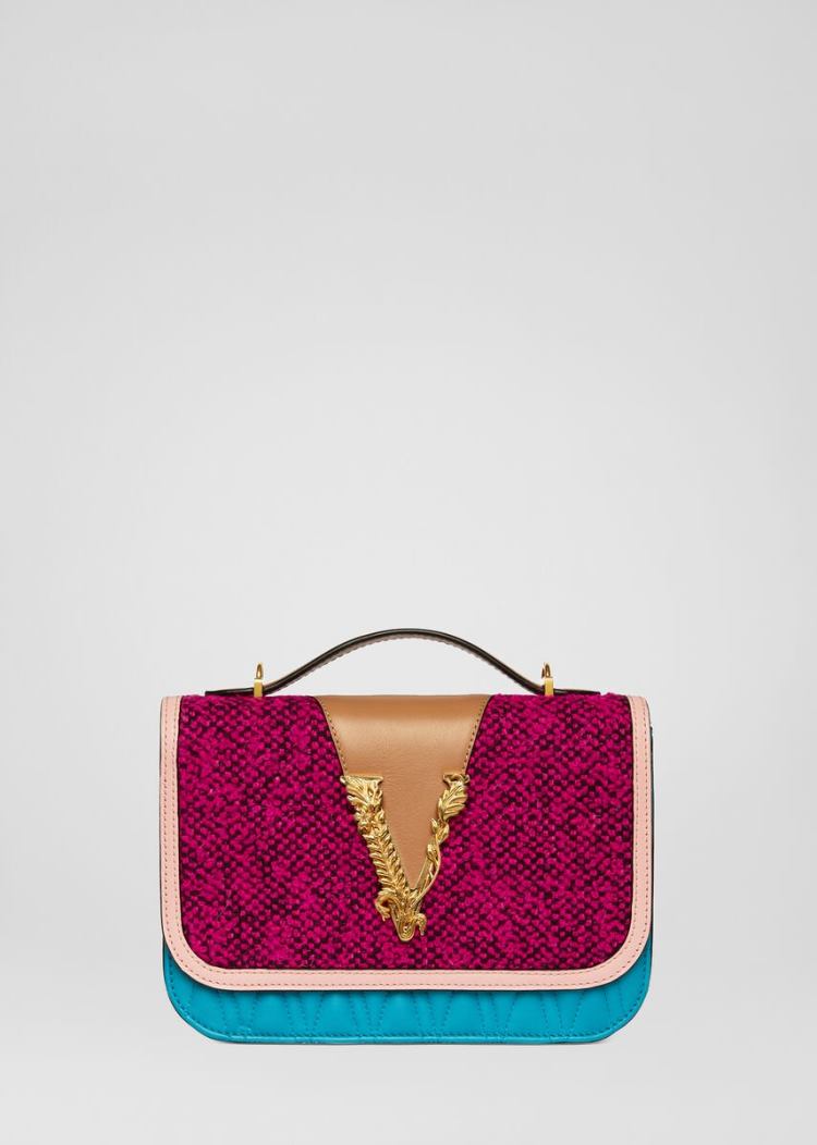 Versace Tweed Virtus Shoulder Bag τσάντεσ ώμου γυναικεια Πολύχρωμο | 7I3BOZG