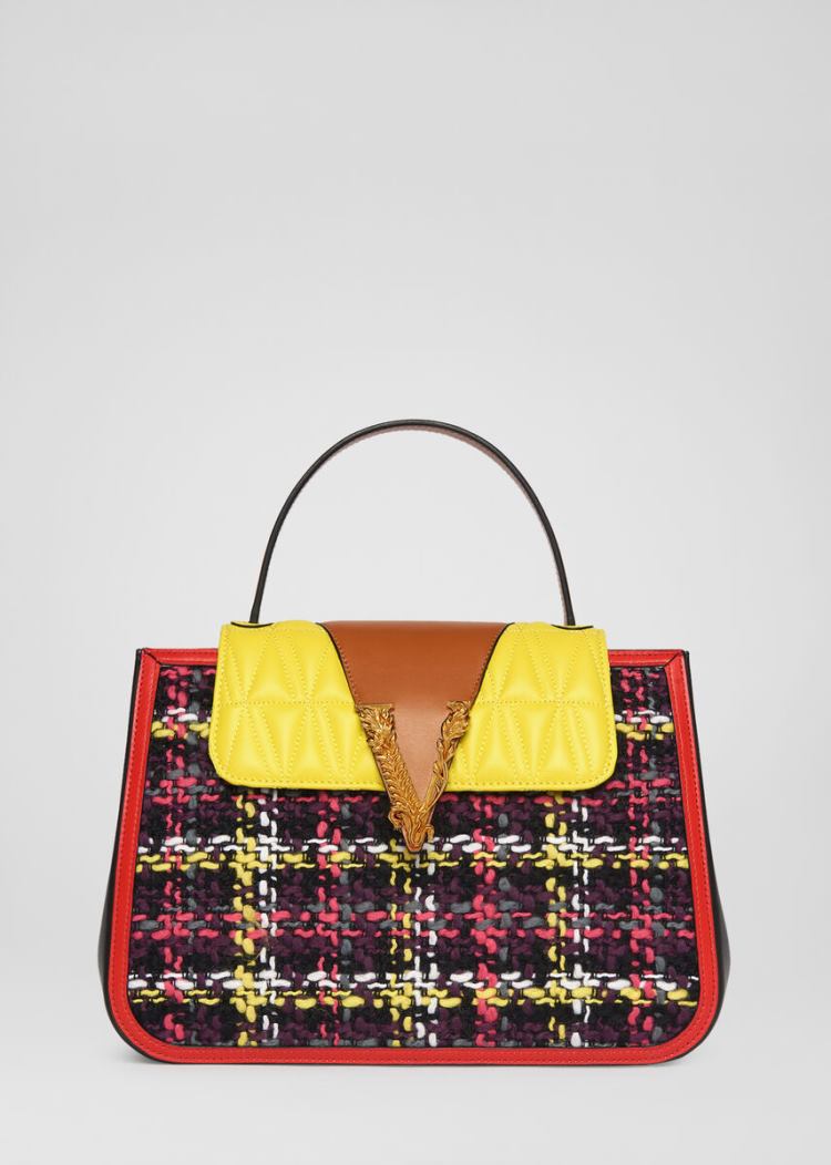 Versace Tweed Virtus Top Handle Bag Handle Bag γυναικεια Πολύχρωμο | 121PZOU