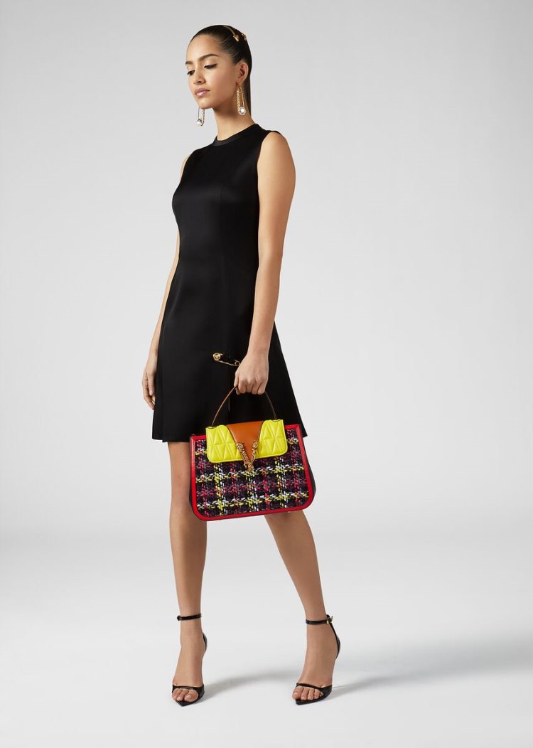 Versace Tweed Virtus Top Handle Bag Handle Bag γυναικεια Πολύχρωμο | HS3ZOM2