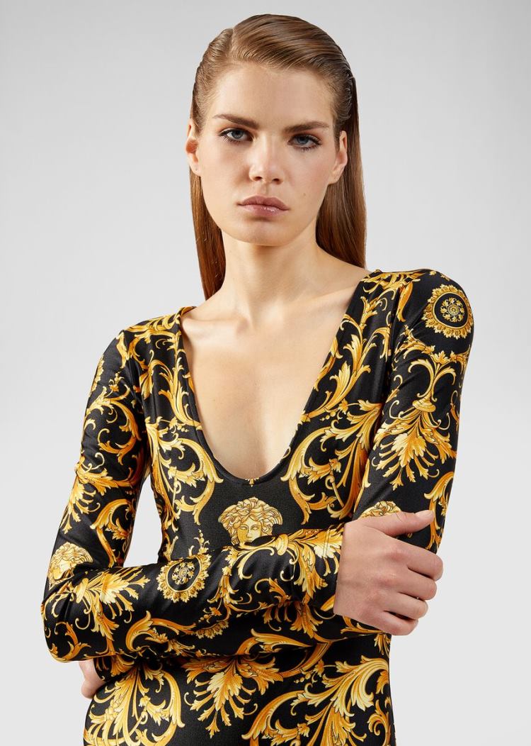 Versace V Barocco Print Bodysuit Αριστος γυναικεια Πολύχρωμο | KBKPHI5