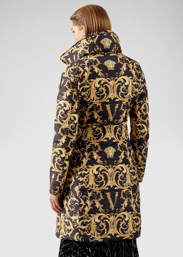 Versace V Barocco Print Puffer Coat μπουφαν γυναικεια Πολύχρωμο | GDWGZ6S