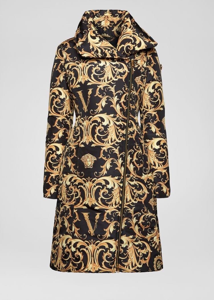 Versace V Barocco Print Puffer Coat μπουφαν γυναικεια Πολύχρωμο | GDWGZ6S