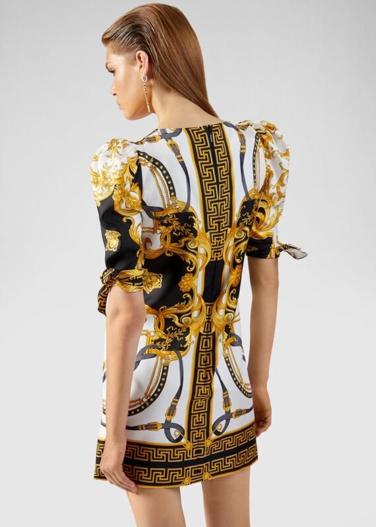 Versace V Barocco Print Silk φορεμα φορεμα γυναικεια Πολύχρωμο | DLLPN0H