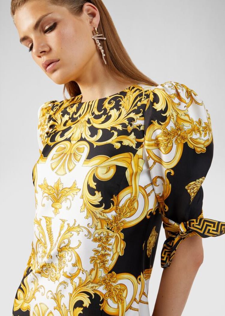 Versace V Barocco Print Silk φορεμα φορεμα γυναικεια Πολύχρωμο | DLLPN0H