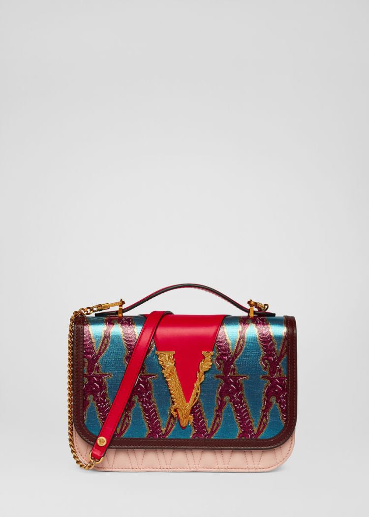 Versace V-Jacquard Virtus Shoulder Bag Virtus Bag γυναικεια Πολύχρωμο | ZB8ALS4