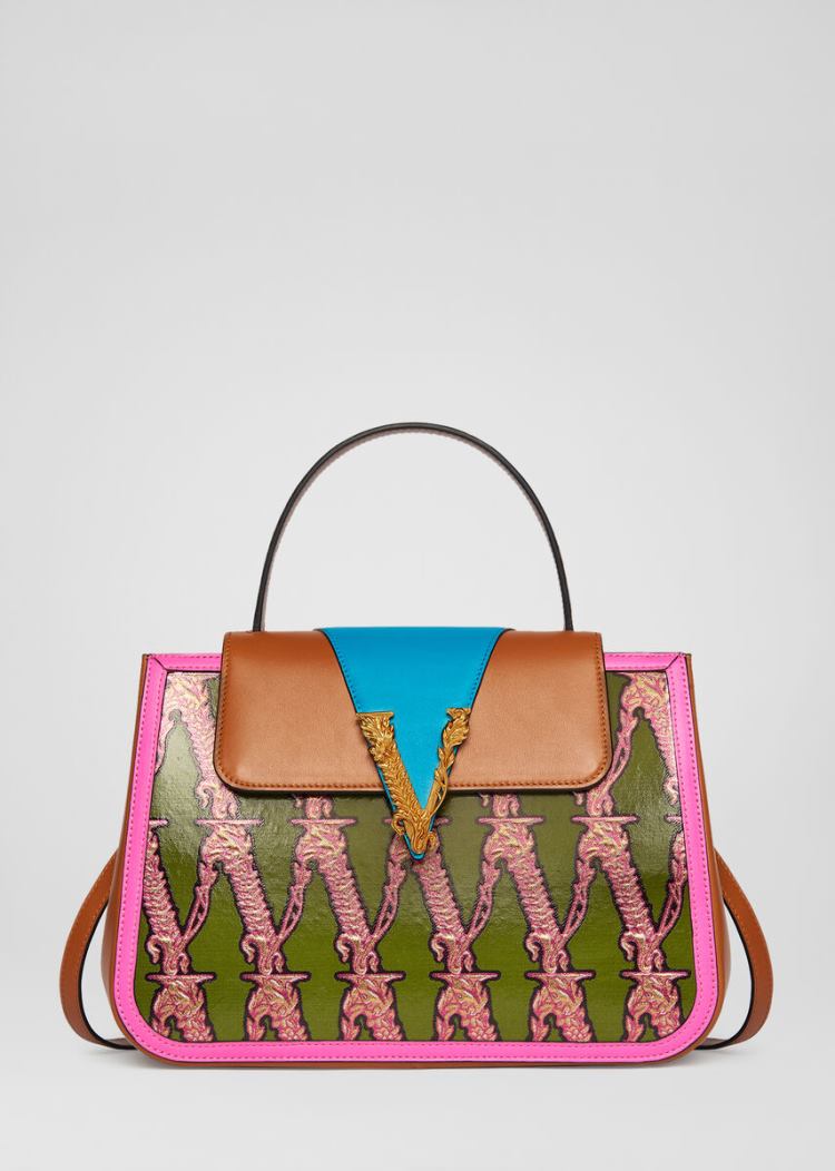 Versace V-Jacquard Virtus Top Handle Bag Handle Bag γυναικεια Πολύχρωμο | 4BK6Z7U