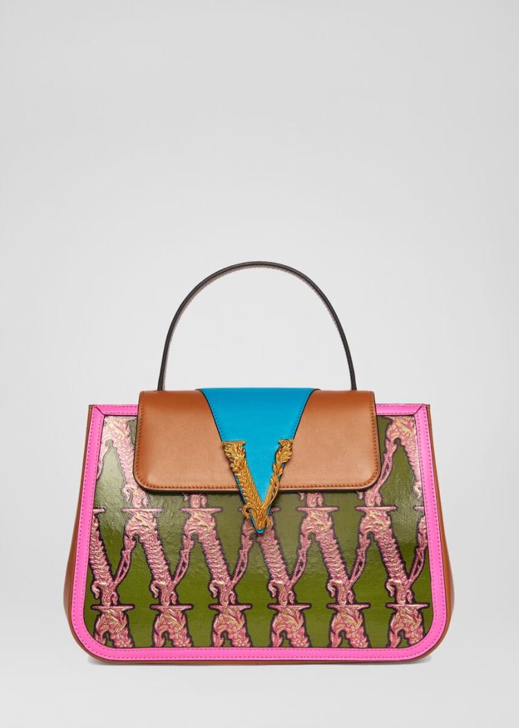Versace V-Jacquard Virtus Top Handle Bag Handle Bag γυναικεια Πολύχρωμο | 8ZKX0LE