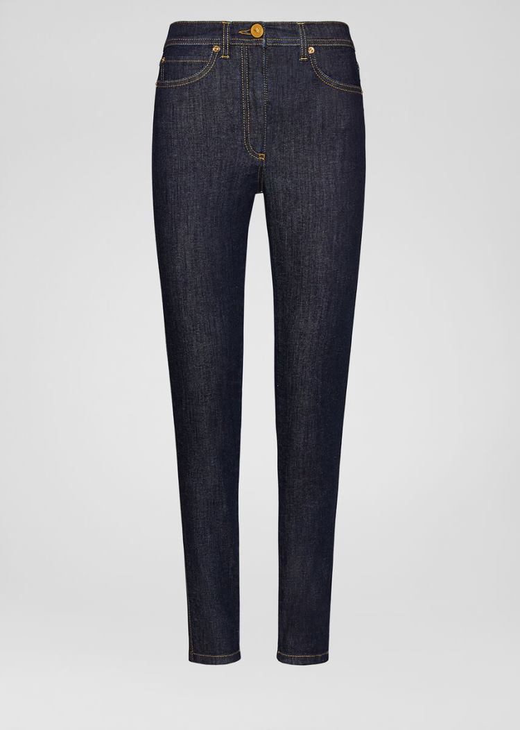 Versace V-Stitch Skinny Jeans τζιν παντελονι γυναικεια μπλε | FTKWZIL