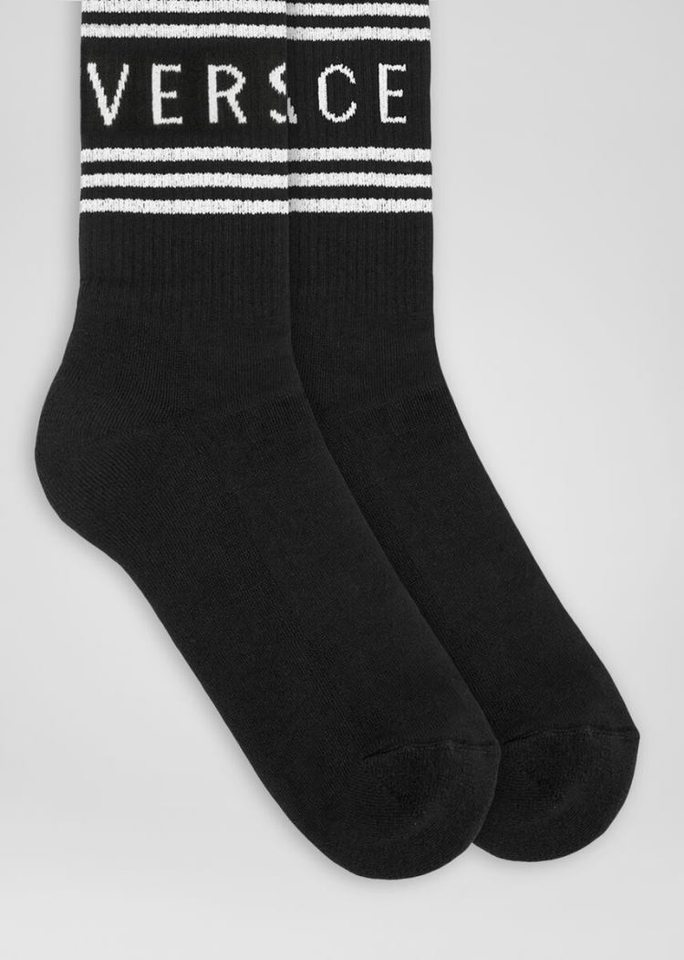 Versace Vintage Logo Socks καλτσεσ γυναικεια μαυρα | 2P4G542