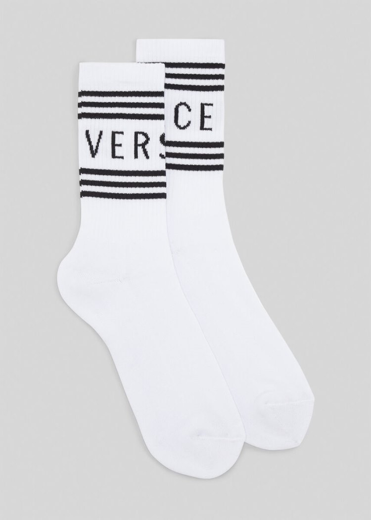 Versace Vintage Logo Socks καλτσεσ γυναικεια ασπρα | 8TD3UGJ