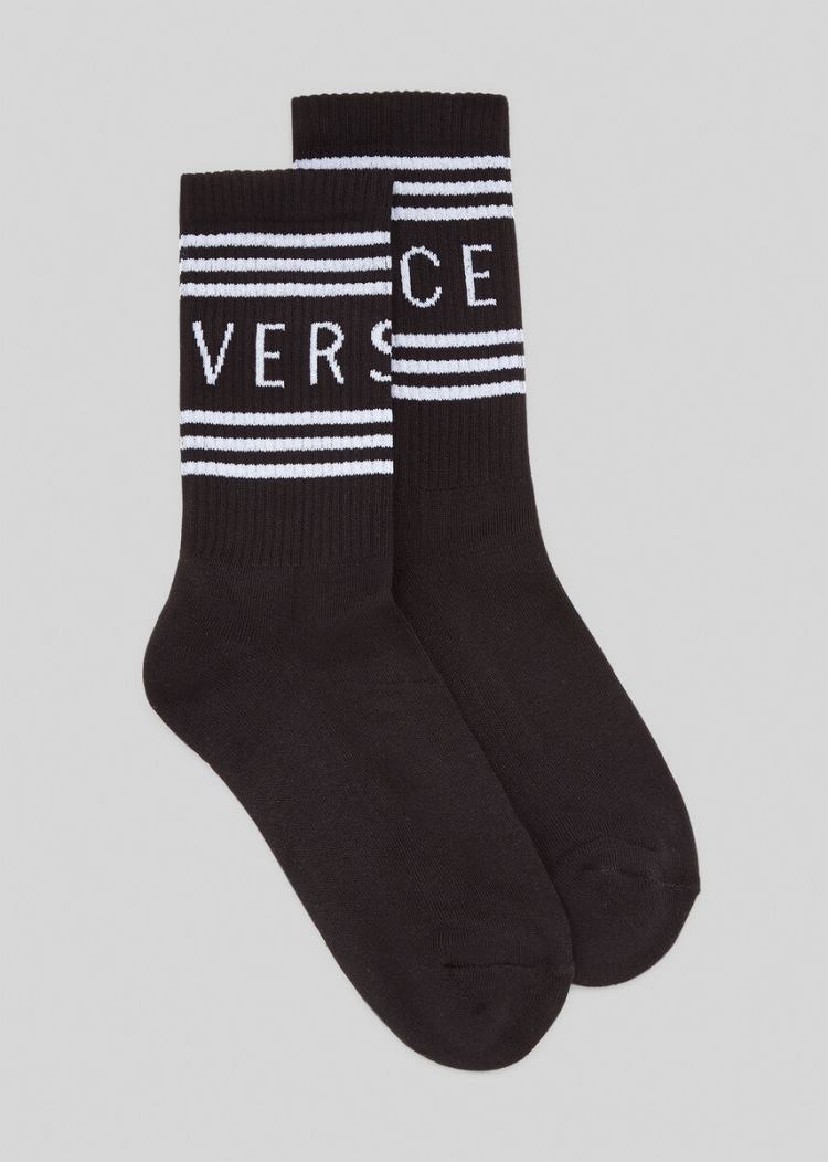 Versace Vintage Logo Socks καλτσεσ γυναικεια μαυρα | XQ2T88S