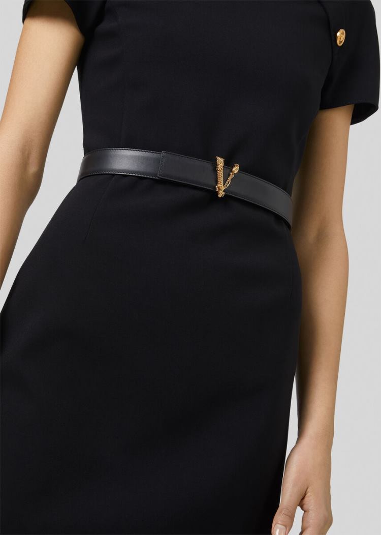 Versace Virtus Belt ζωνη γυναικεια μαυρα | 3NAOLTY