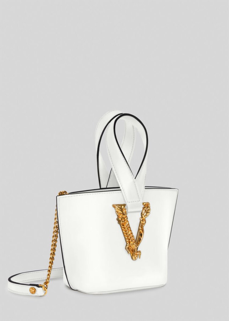 Versace Virtus Bucket Bag Top Handle γυναικεια ασπρα | CQ4PAU0