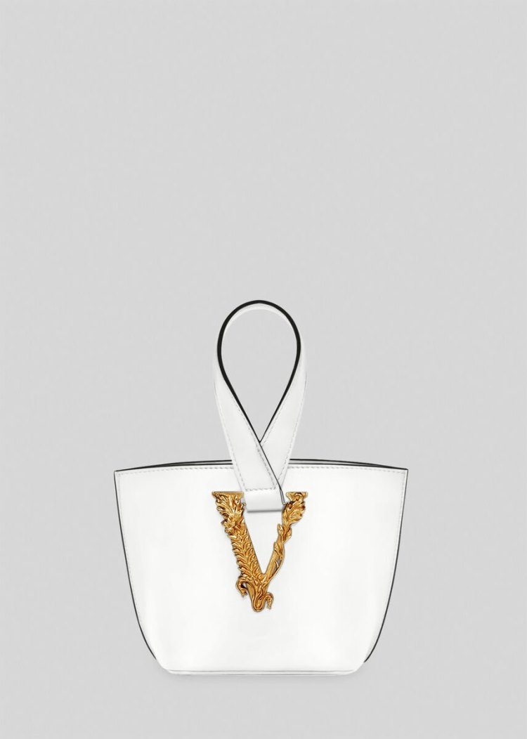 Versace Virtus Bucket Bag Top Handle γυναικεια ασπρα | CQ4PAU0