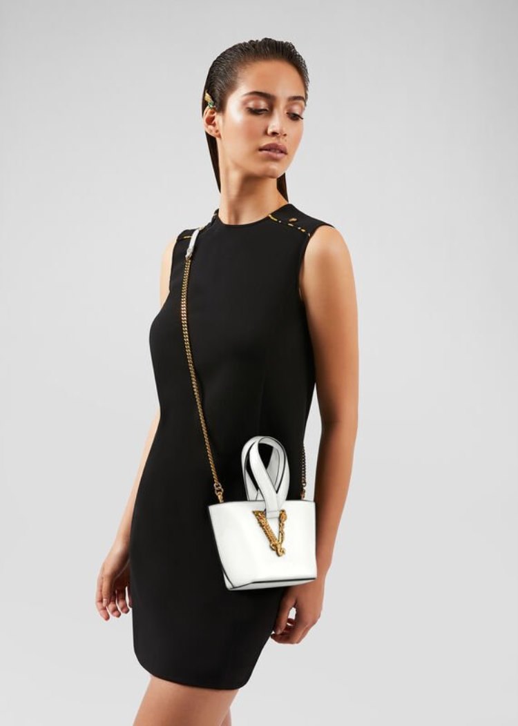 Versace Virtus Bucket Bag Virtus Bag γυναικεια ασπρα | C4PJB6O