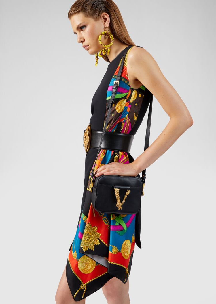 Versace Virtus Camera Bag τσάντεσ ώμου γυναικεια μαυρα | WYTL2O5