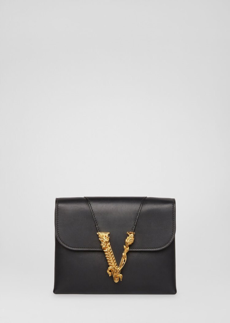 Versace Virtus Clutch Virtus Bag γυναικεια μαυρα | DXOC89B