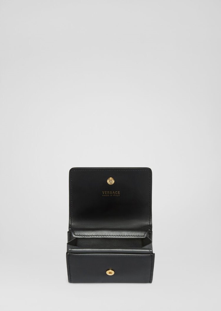 Versace Virtus Coin Purse πορτοφολια γυναικεια μαυρα | 8FPRRJD