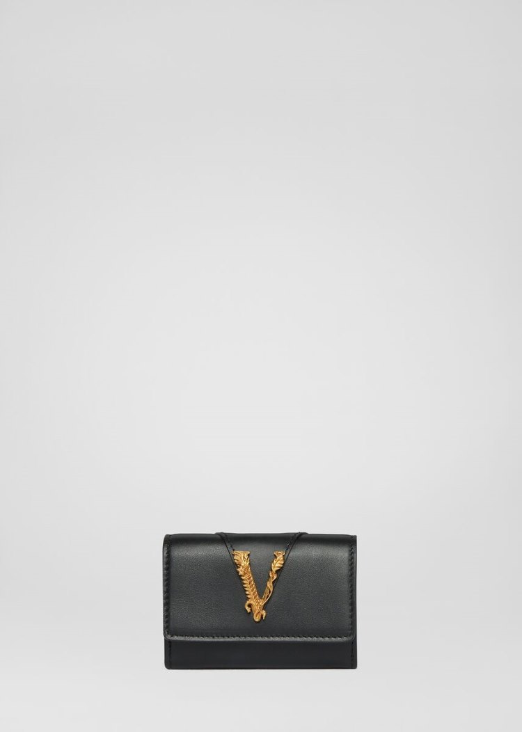 Versace Virtus Coin Purse πορτοφολια γυναικεια μαυρα | 8FPRRJD