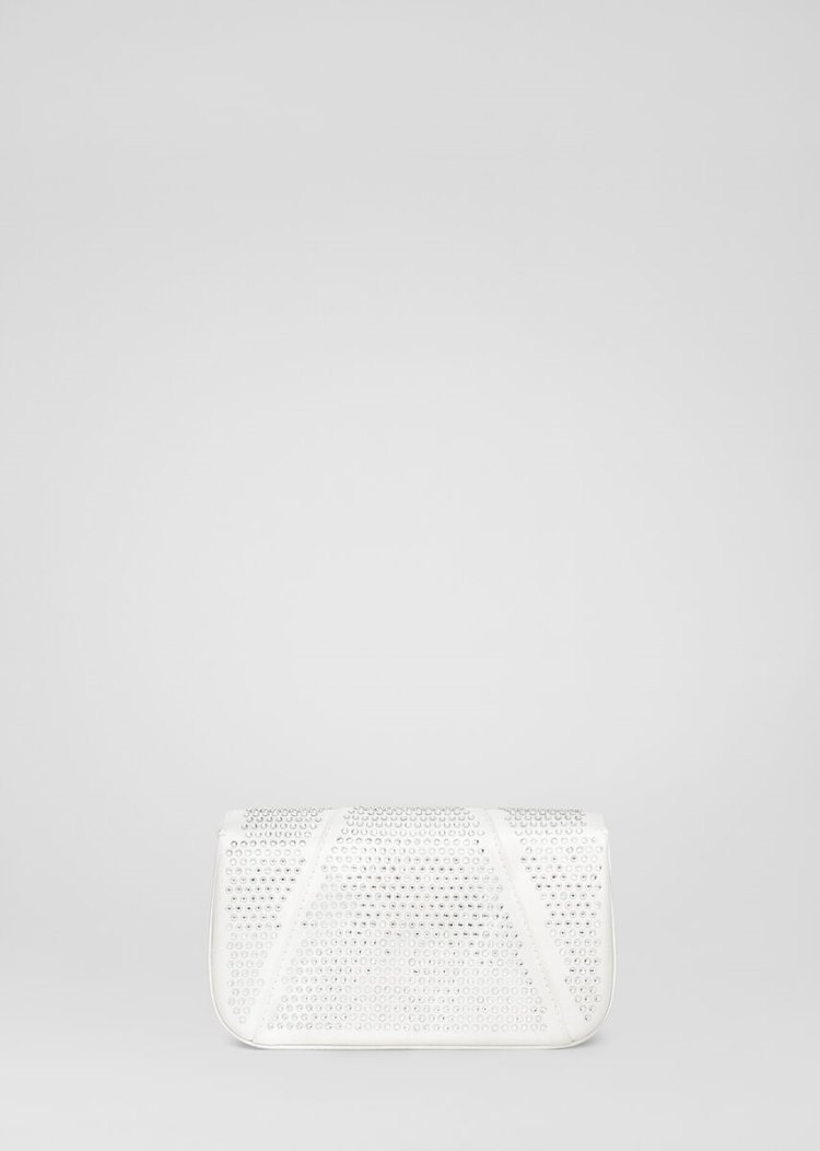 Versace Virtus Embellished Evening Bag Evening Bags γυναικεια ασπρα | 0HIDPYM