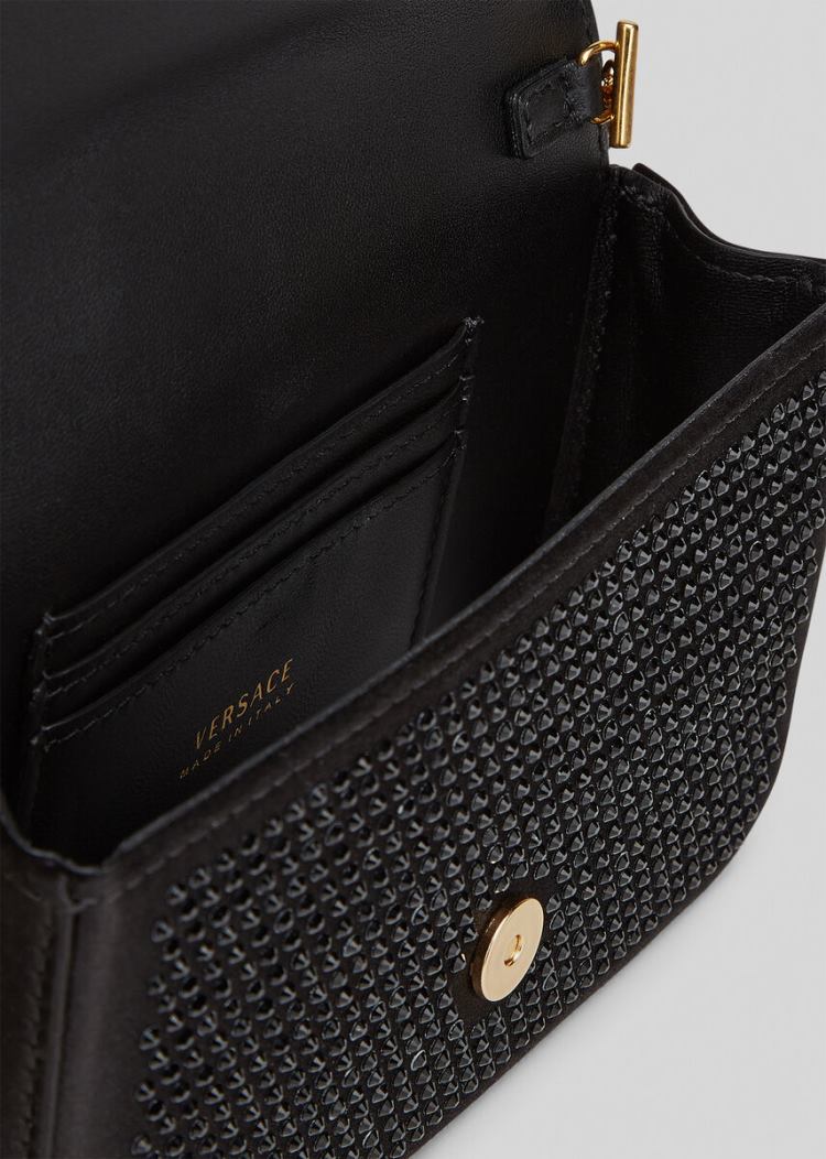 Versace Virtus Embellished Evening Bag Evening Bags γυναικεια μαυρα | NPF4HZD