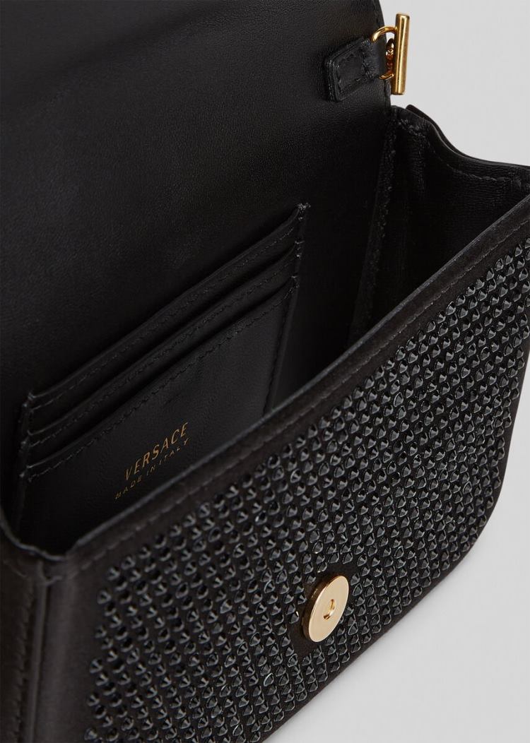 Versace Virtus Embellished Evening Bags γυναικεια μαυρα | H9QP4SX