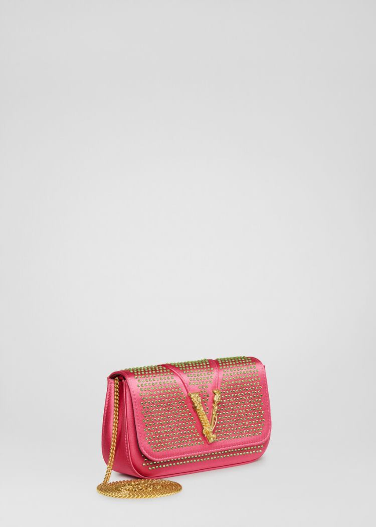 Versace Virtus Embellished Evening Bags γυναικεια ροζ | V5WIWEW