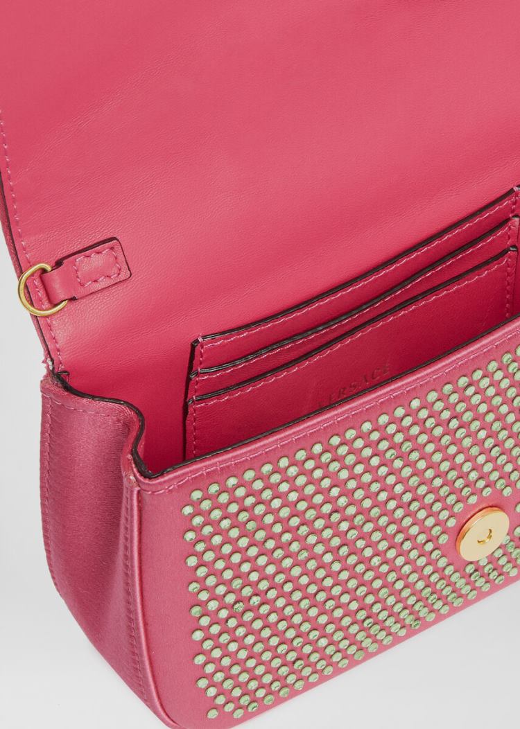 Versace Virtus Embellished Evening Bags γυναικεια ροζ | V5WIWEW