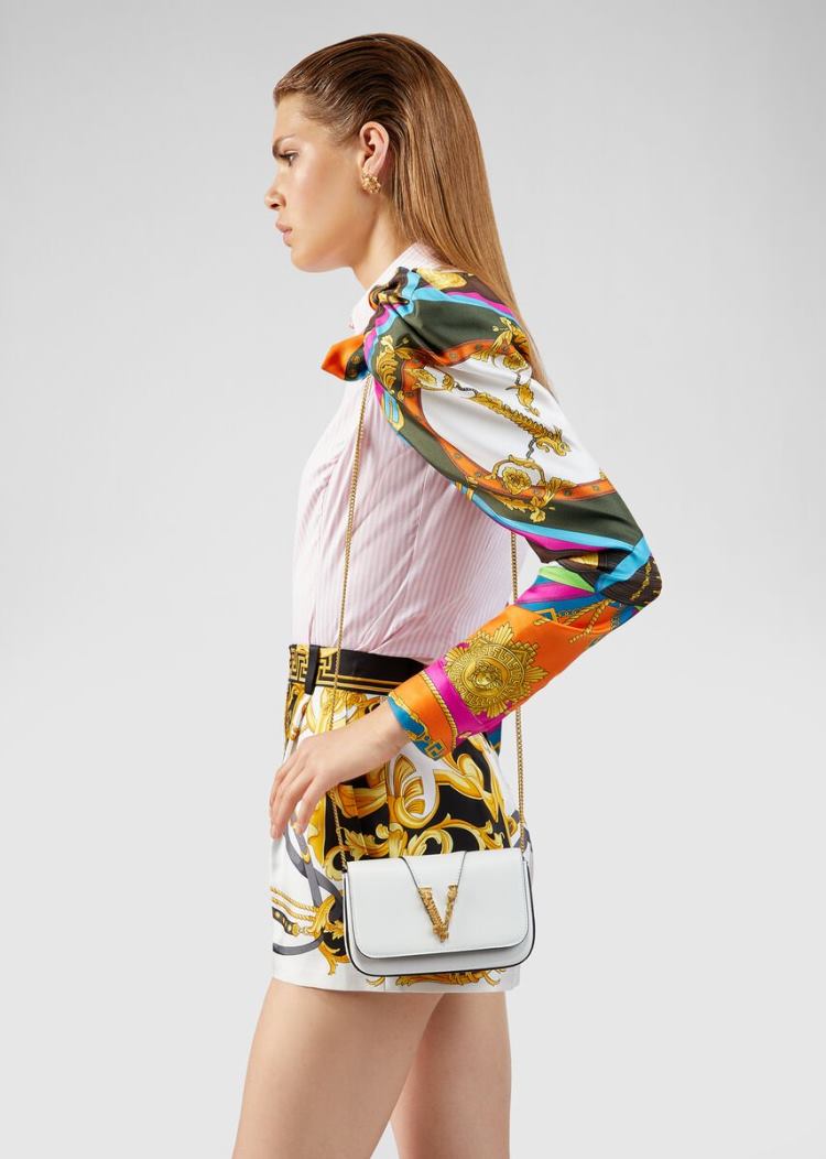 Versace Virtus Evening Bag Evening Bags γυναικεια ασπρα | HIXMYM0