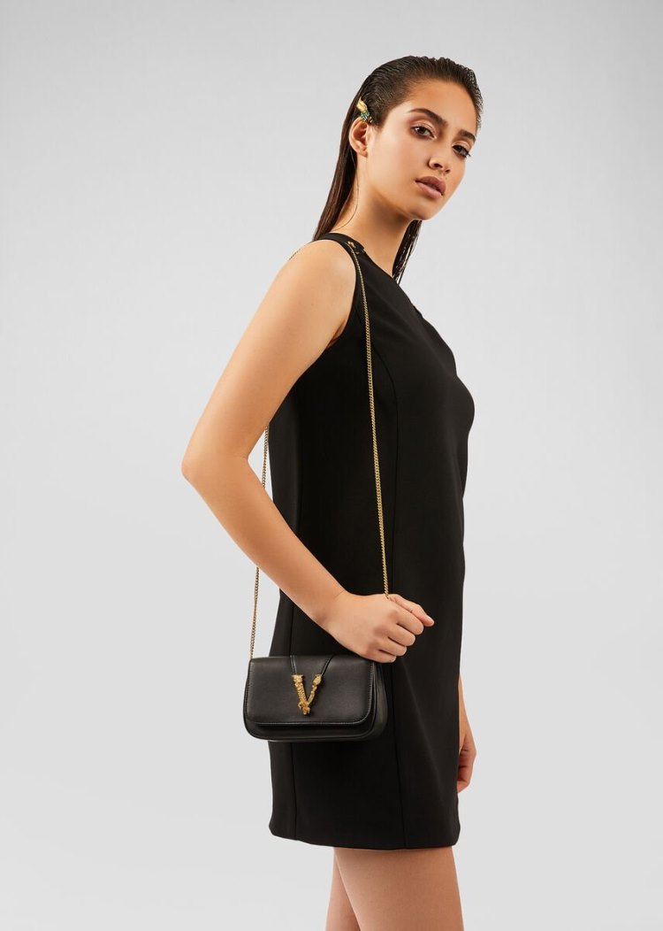 Versace Virtus Evening Bags γυναικεια μαυρα | 9ECP6UV