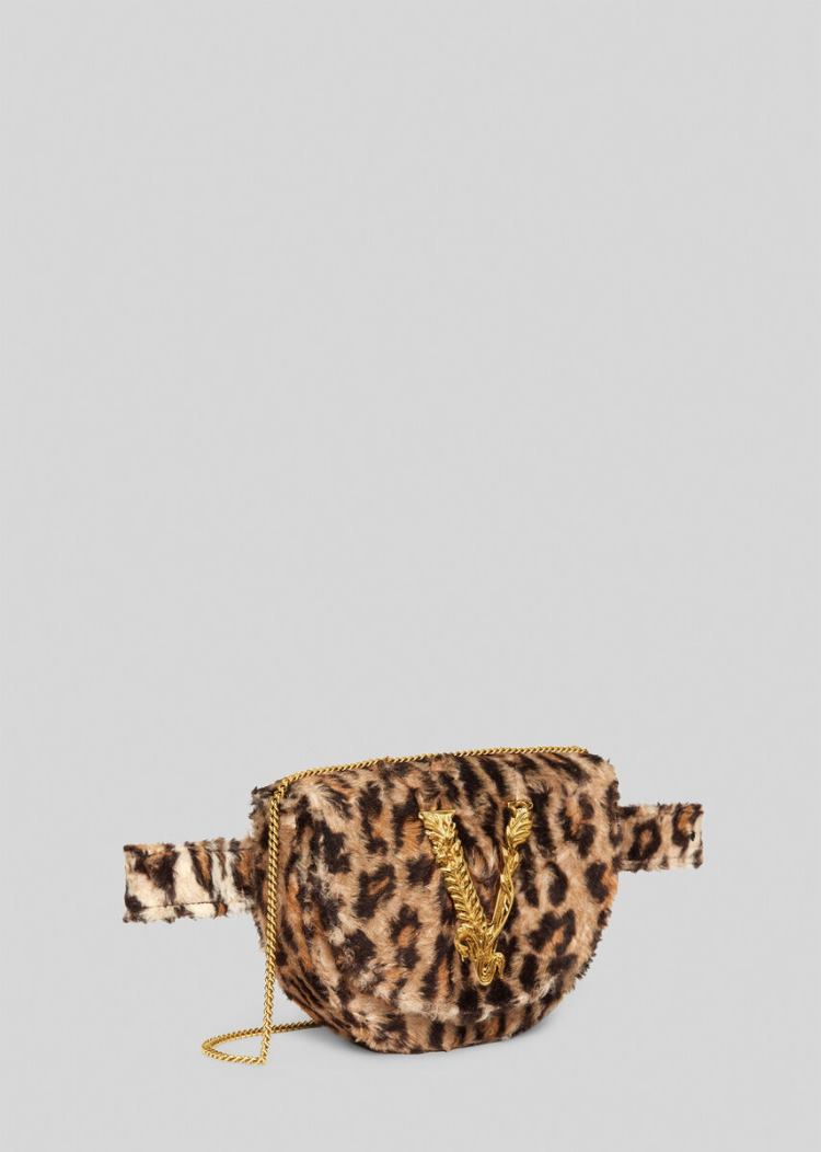 Versace Virtus Faux Fur Belt Bag Τσαντα Μεσησ γυναικεια λεοπαρ | 7RUJAGH