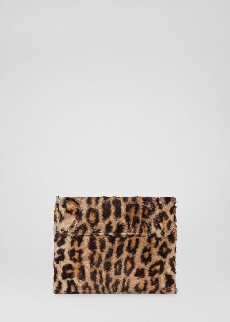 Versace Virtus Faux Fur Clutch τσάντα clutch γυναικεια λεοπαρ | 0KMBX3L
