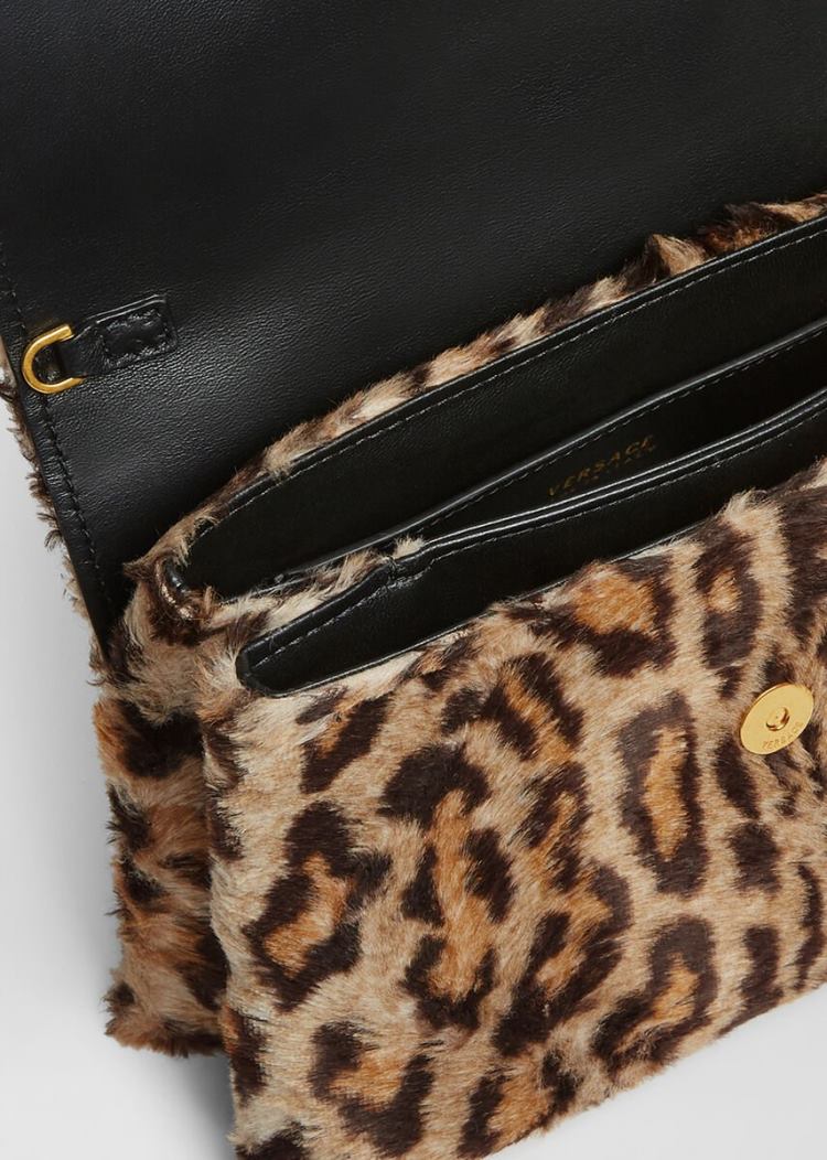 Versace Virtus Faux Fur Clutch τσάντα clutch γυναικεια λεοπαρ | 0KMBX3L