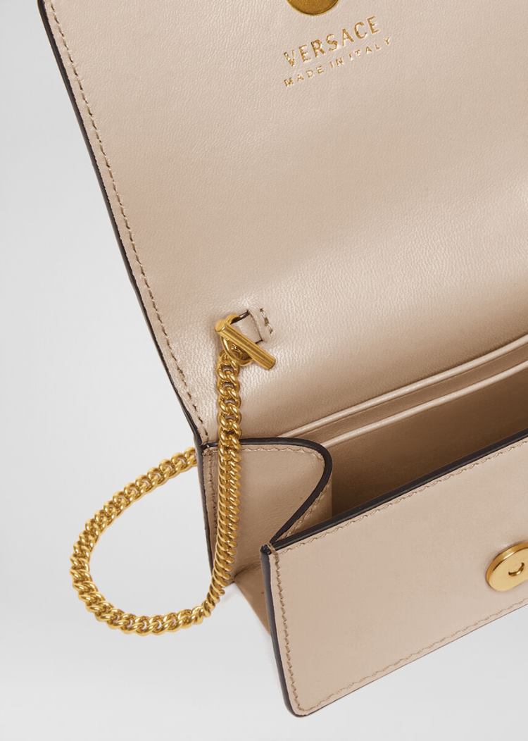 Versace Virtus Mini Chain Wallet πορτοφολια γυναικεια ροζ | OJ35UY1