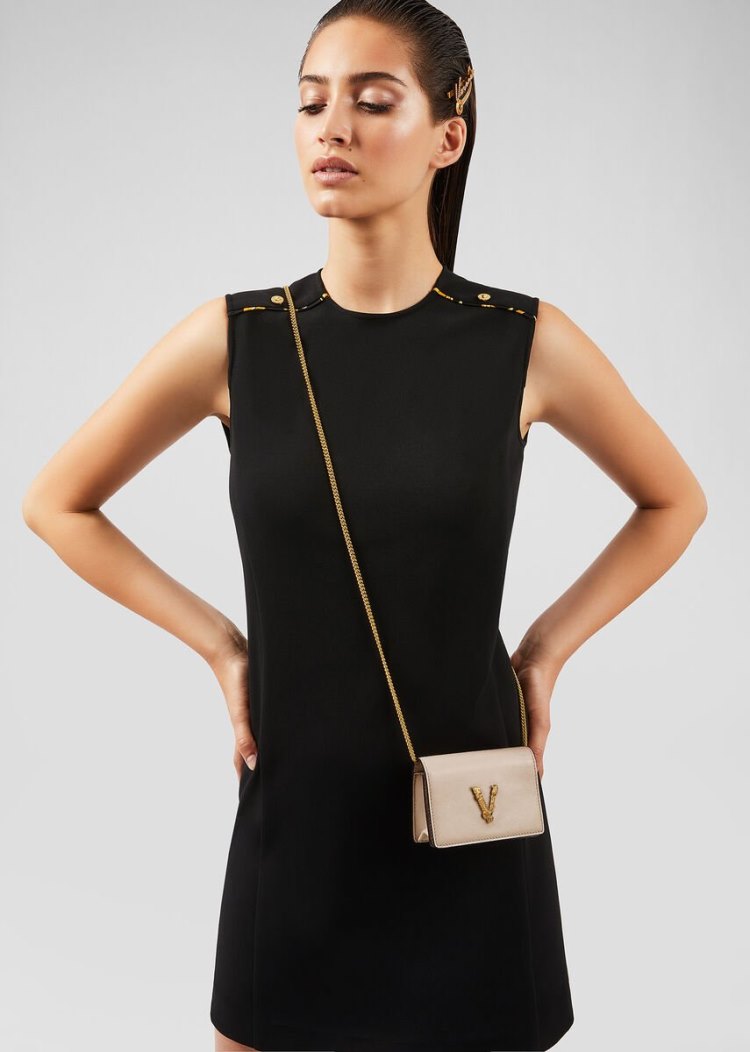 Versace Virtus Mini Chain πορτοφολια γυναικεια ροζ | DWBRN31