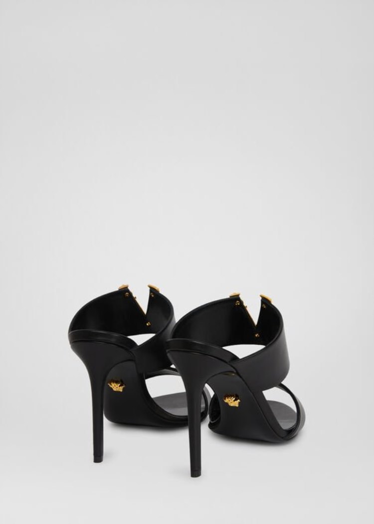 Versace Virtus Mules σανδαλια γυναικεια μαυρα | ZEGATKN