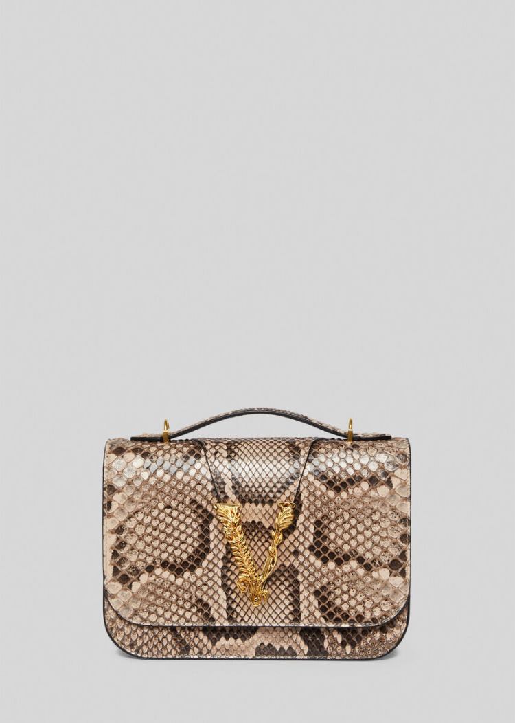 Versace Virtus Python Shoulder Bag Virtus Bag γυναικεια ροζ | 6I89RWE