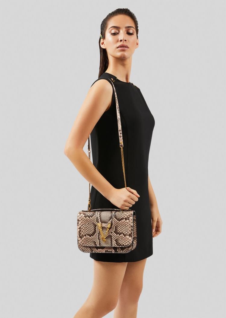 Versace Virtus Python Shoulder Bag τσάντεσ ώμου γυναικεια ροζ | OASP69A