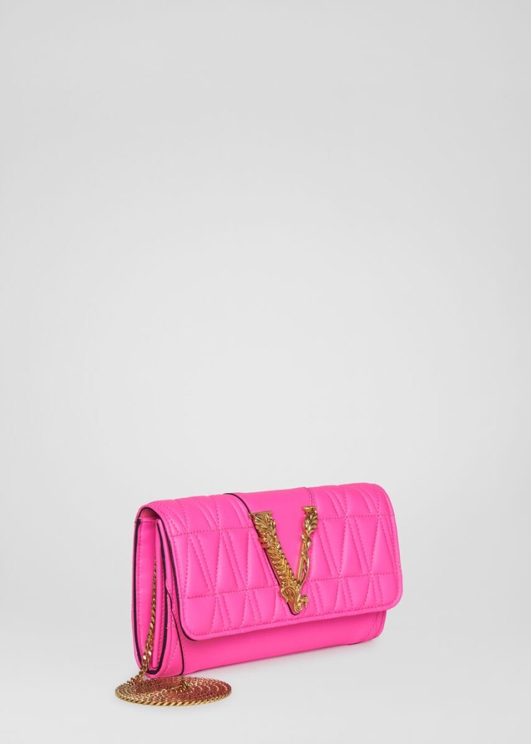 Versace Virtus Quilted Chain πορτοφολια γυναικεια ροζ | 7UYVF0Z