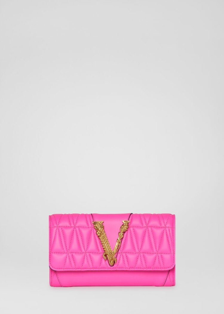 Versace Virtus Quilted Chain πορτοφολια γυναικεια ροζ | 7UYVF0Z