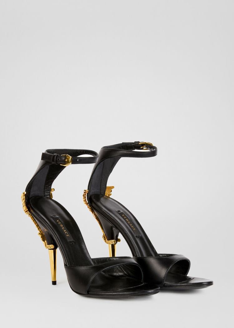 Versace Virtus Sandals σανδαλια γυναικεια μαυρα | UDE2RQP