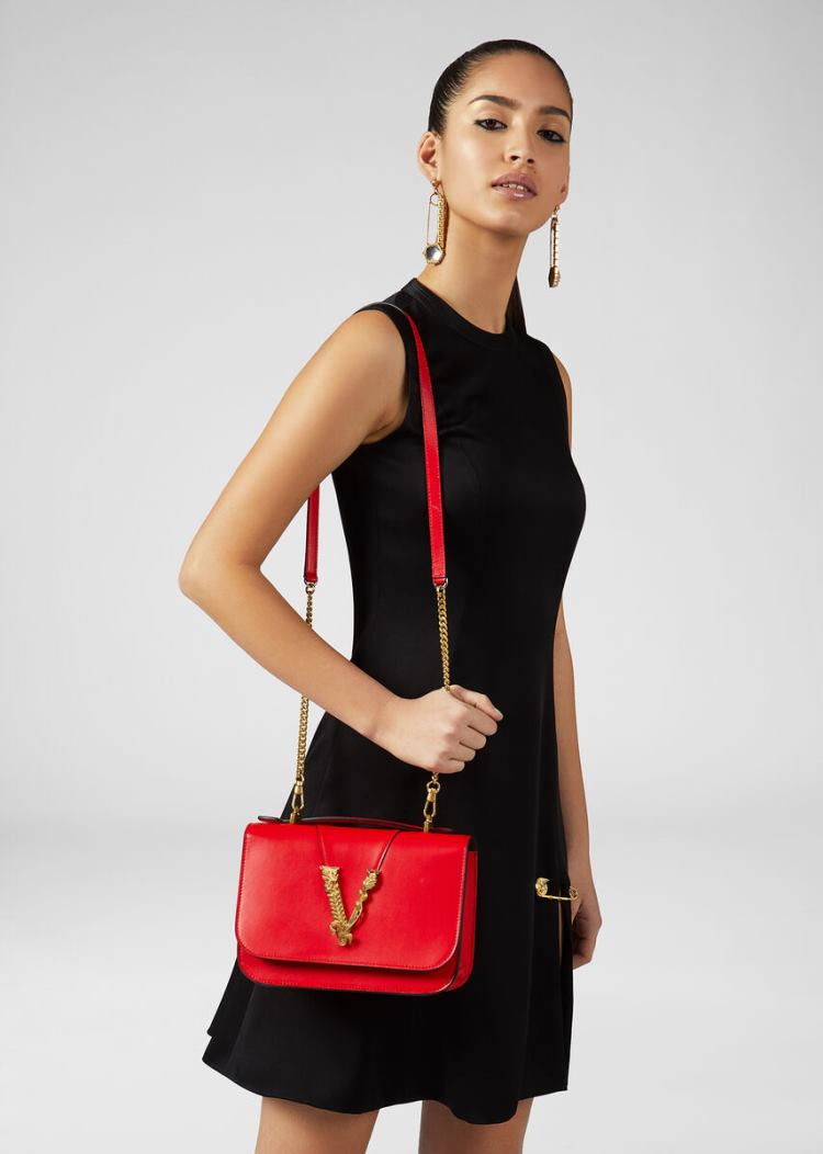 Versace Virtus Shoulder Bag Virtus Bag γυναικεια κοκκινα | CC7VQN2