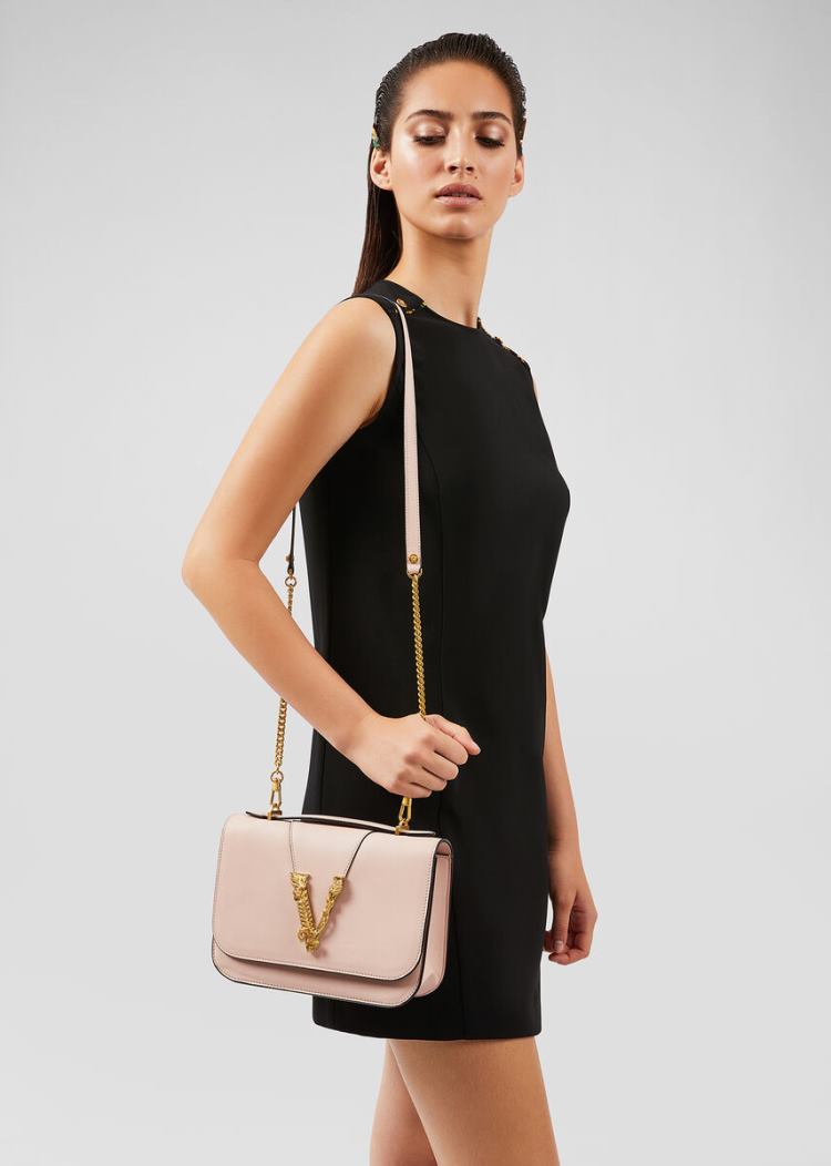 Versace Virtus Shoulder Bag Virtus Bag γυναικεια ροζ | N9KYWJ1