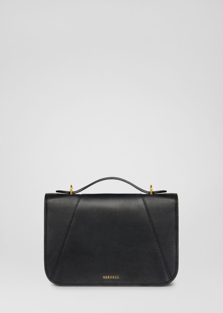 Versace Virtus Shoulder Bag Virtus Bag γυναικεια μαυρα | R9WN9U4
