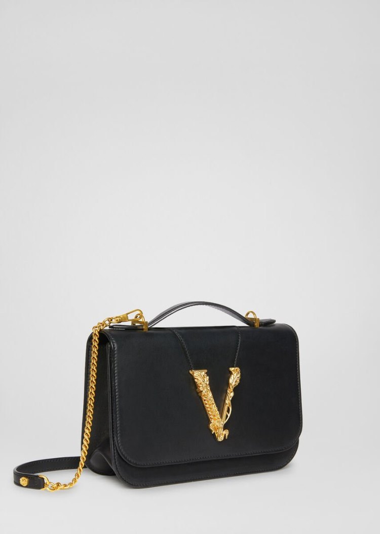 Versace Virtus Shoulder Bag τσάντεσ ώμου γυναικεια μαυρα | WX7VW2C