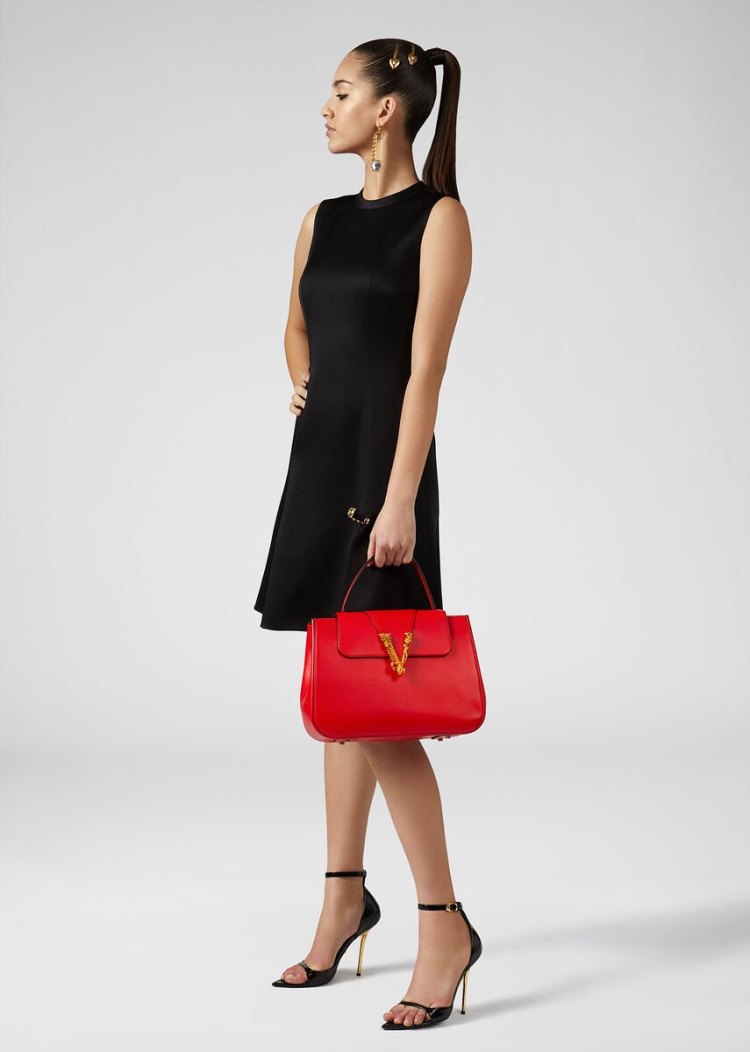 Versace Virtus Top Handle Bag Handle Bag γυναικεια κοκκινα | B9NEQKF