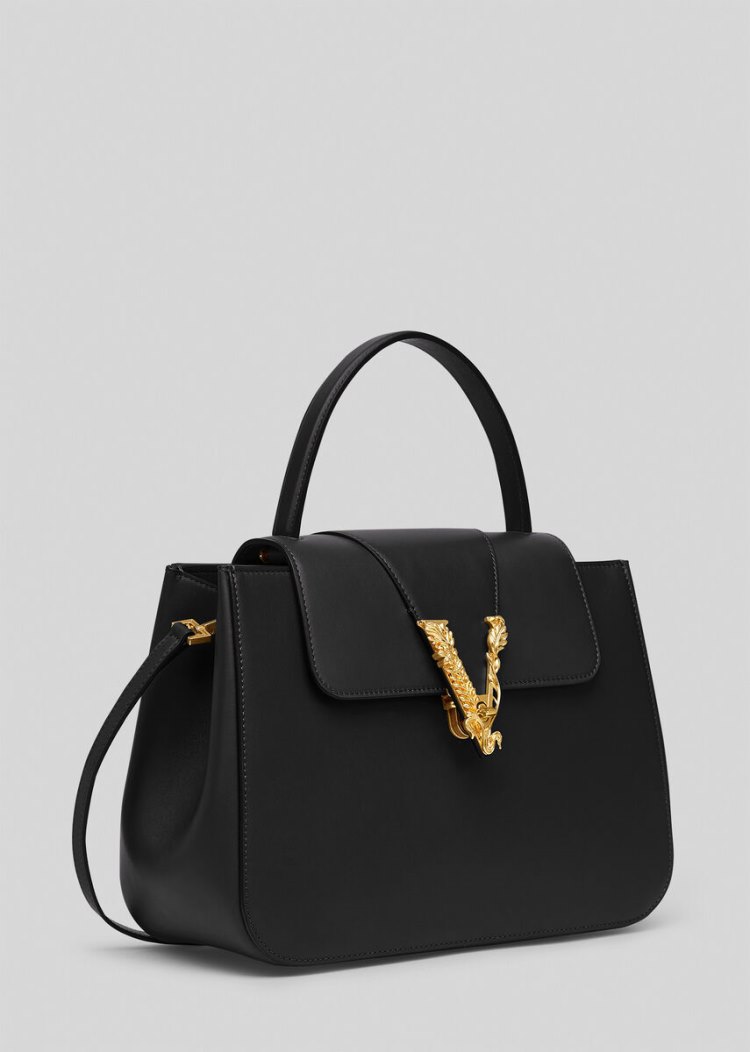 Versace Virtus Top Handle Bag Handle Bag γυναικεια μαυρα | QG7IBUU